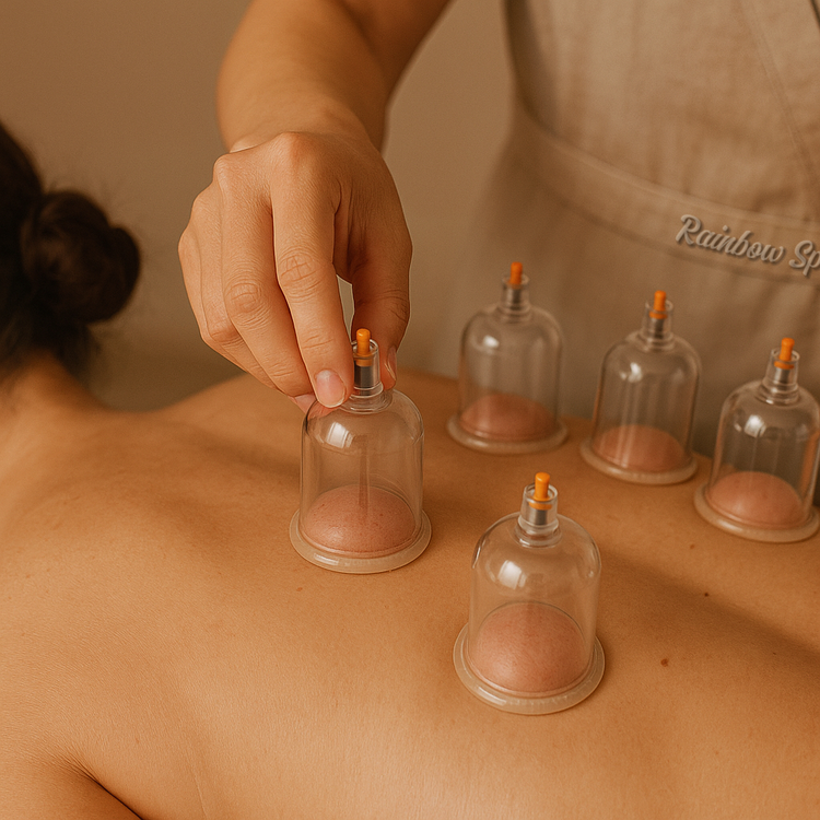Vacuum cupping session for detox and muscle relief